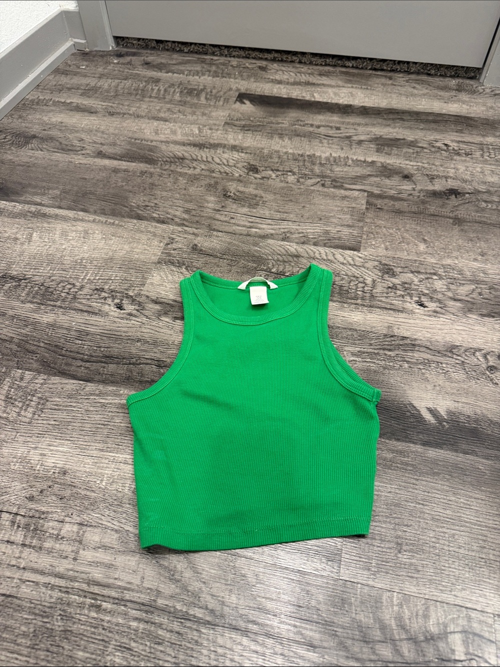 H&M Bright Green Ribbed Crop Tank - Women